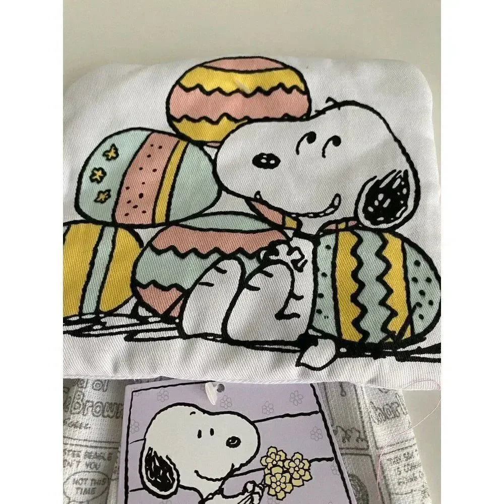 Peanuts Snoopy Hanging Kitchen Towel Easter‎ Charlie Brown Lucy Comic Pastel NWT